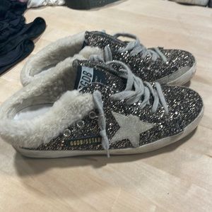 Golden goose super star sabot shearling sneaker